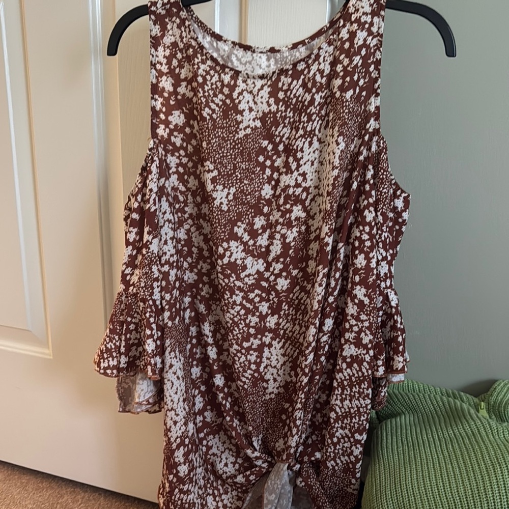 Sonoma Brown Asymmetrical Sleeveless Tank Top